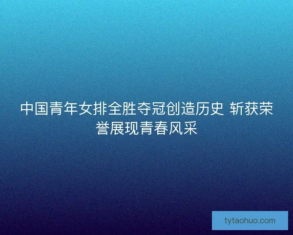 中国青年女排全胜夺冠创造历史 斩获荣誉展现青春风采